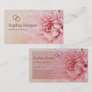 Pink Flowers Wedding Organiser Business Card