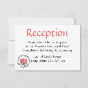 Pink Flowers Wedding Reception Floral Invitation