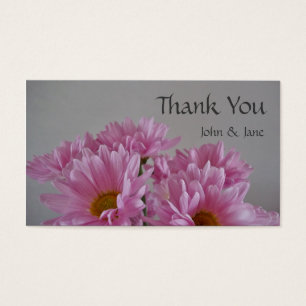Pink Flowers Wedding Thank You Card