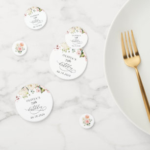 Pink Flowers, White Flowers, Boho, Birthday Confetti