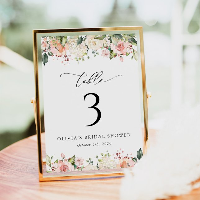 Pink Flowers, White Flowers, Boho, Table Numbers (Creator Uploaded)