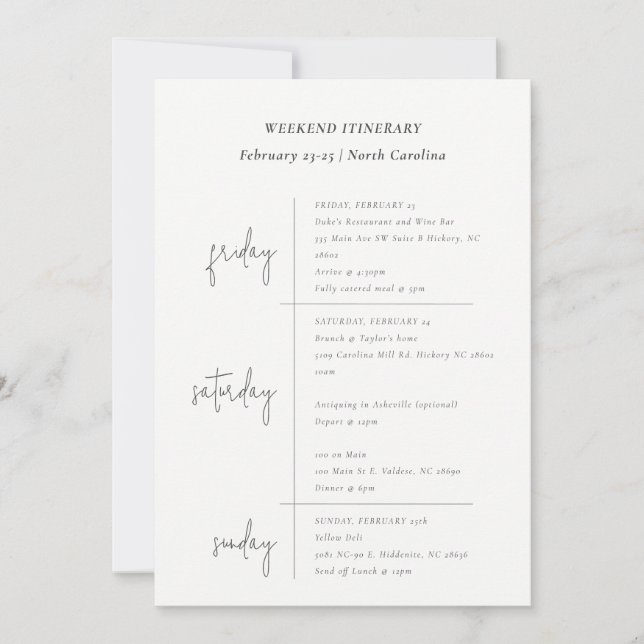 Pink Flowers Wreath Weekend Birthday itinerary Invitation (Front)