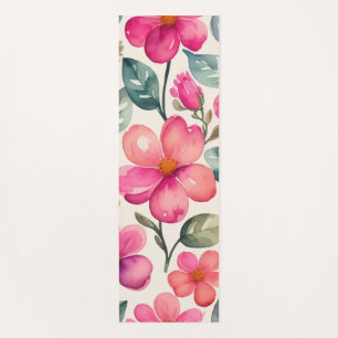 Pink Flowers Yoga Mat