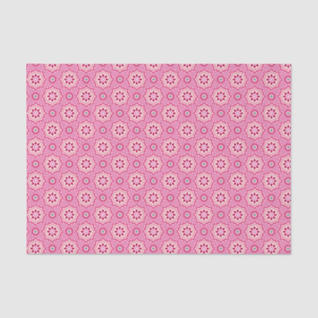 Pink & Flowery Pattern Tissue Paper (Front)
