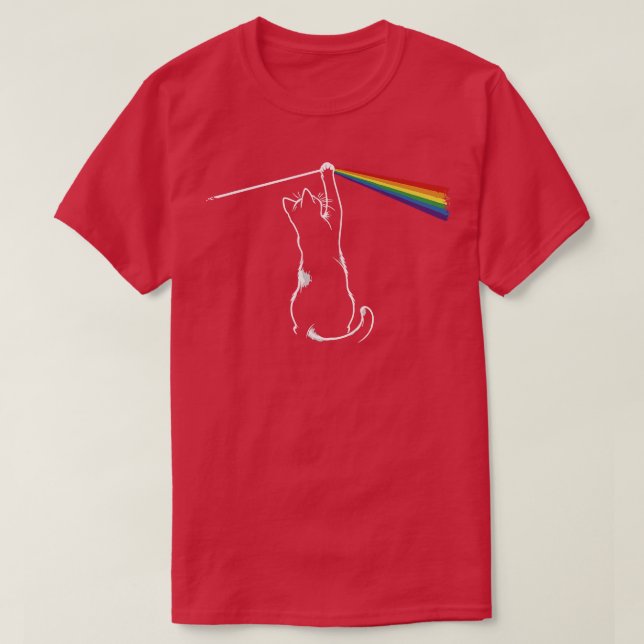 Pink Floyd Funny Cat Hat T-Shirt (Design Front)