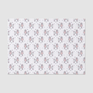 Pink Fluffy Poodles Pattern Tissue Paper
