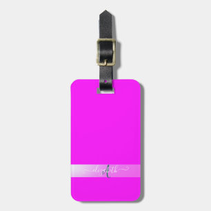 Pink Fluorescent Monogram    Luggage Tag