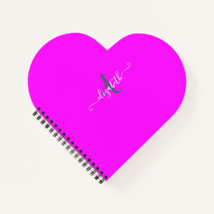 Pink Fluorescent Neon Monogram   Notebook