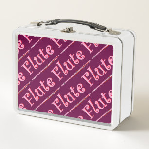 Pink Flute Metal Lunch Box