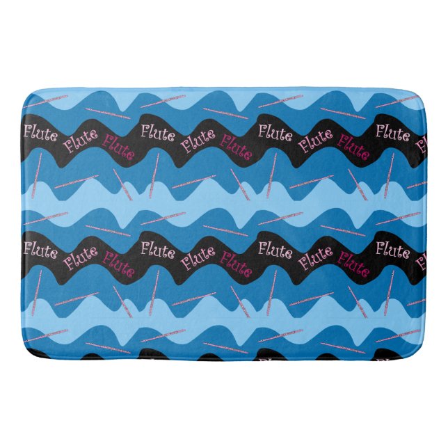 Pink Flute Pattern Bath Mat (Front)