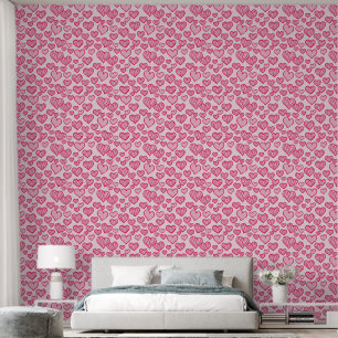 Pink flying hearts wallpaper