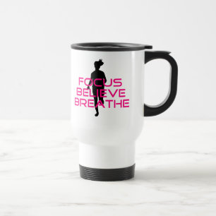 Pink Focus Believe Breathe Travel Mug