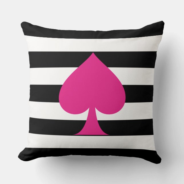 Pink Foil Ace of Spades Cushion (Front)