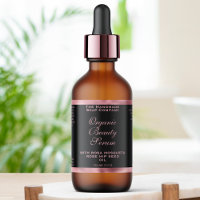 Pink Foil and Black Cosmetics Dropper Bottle Label