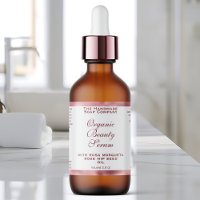 Pink Foil and White Cosmetics Dropper Bottle Label