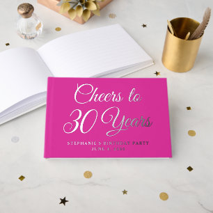 Pink Foil Cheers to 30 Years Guest Book