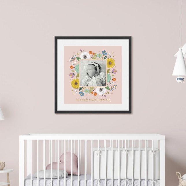 Pink Foil Floral Girl's Nursery Photo Art Print (Creator Uploaded)