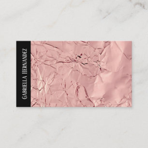 Pink Foil Texture + Black Business Card