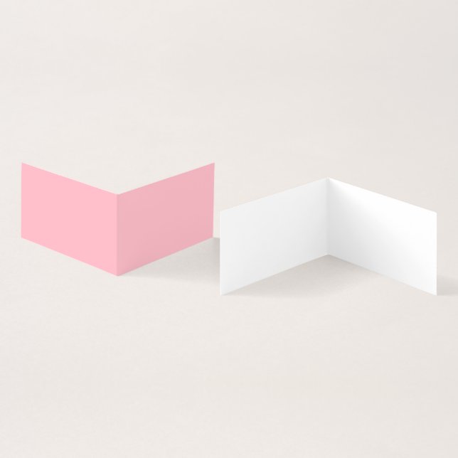 Pink Folded Business Card (Inside and Outside)