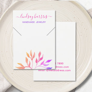 Pink Foliage Necklace Jewellery Display Card