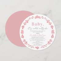 Pink Folk Art Baby It's Cold Baby Shower by Mail