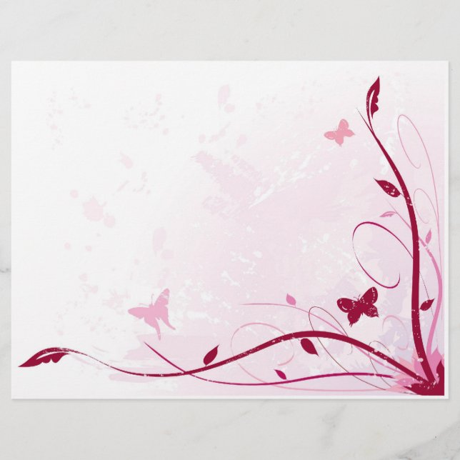 Pink Foral Scrapbook Paper (Front)