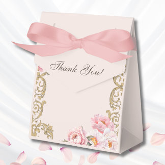 Pink Foral Vintage Peony Christian Bridal Shower Favour Box