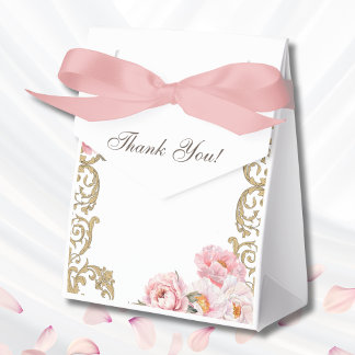 Pink Foral Vintage Peony Christian Bridal Shower Favour Box