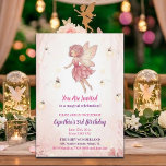 Pink Forest Fairy Fireflies 3rd Birthday Party Invitation<br><div class="desc">A cute design with a pink forest fairy and fireflies. Customize the details for a chic Birthday Celebration!</div>