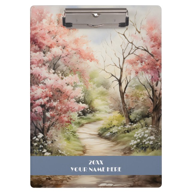 pink forest Quiet path Clipboard (Front)