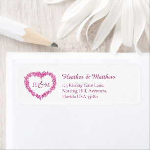 Pink forget me nots wedding return reply address