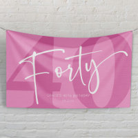 Pink Forty 40th Fortieth Birthday Party