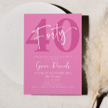 Pink Forty 40th Fortieth Birthday Party Invitation<br><div class="desc">This is a Pink Forty 40th Fortieth Birthday Party Invitation!</div>