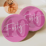 Pink Forty 40th Fortieth Birthday Party Paper Plate<br><div class="desc">This is a Pink Forty 40th Fortieth Birthday Party Paper Plates!</div>