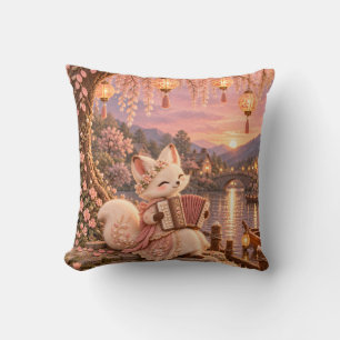 Pink Fox Accordion Riverside Serenade Cushion