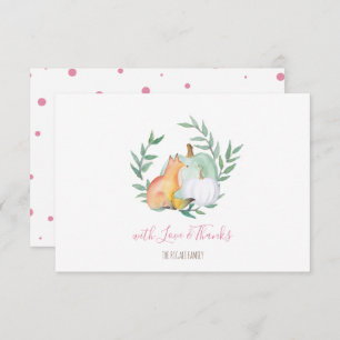 Pink Fox Pumpkin Woodland Invitation