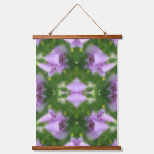 Pink Foxglove Flowers Abstract      Hanging Tapestry (Front)