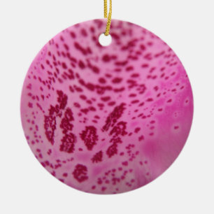 Pink Foxglove Petal Custom Birthday Ceramic Tree Decoration