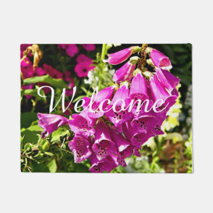 Pink Foxgloves flowers Doormat