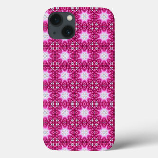 pink fractal flowers mandala pattern iPhone 13 case