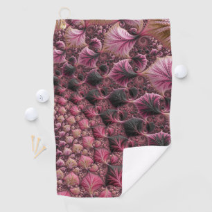 Pink Fractal Golf Towel