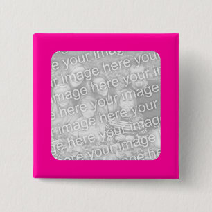 Pink Framed Square Photo Button