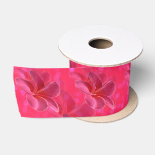 Pink Frangipani Blush Pattern, Satin Ribbon