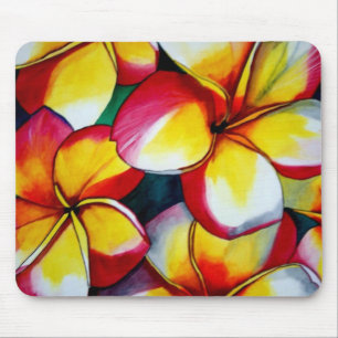 Pink Frangipani flower by Sacha Grossel Art Mouse Pad