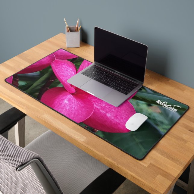 Pink Frangipani Flower Desk Mat (Office 2)