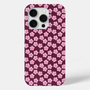 Pink Frangipani Flower Seamless Pattern iPhone 15 Pro Case