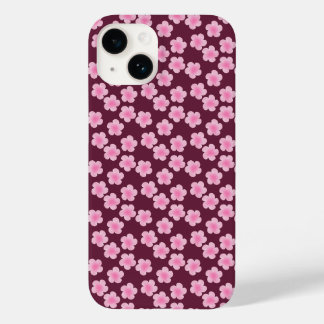 Pink Frangipani Flower Seamless Pattern Case-Mate iPhone 14 Case