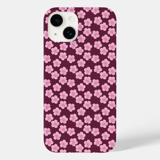 Pink Frangipani Flower Seamless Pattern Case-Mate iPhone Case (Back)