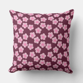 Pink Frangipani Flower Seamless Pattern Cushion