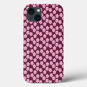 Pink Frangipani Flower Seamless Pattern iPhone 13 Case